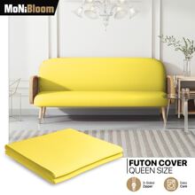 Funda para futón Queen Size de MoNiBloom, funda protectora para futón sin brazos elástica, funda para sofá sin brazos, protector de muebles, funda de futón lavable y duradera con cremallera para adultos, niños y mascotas