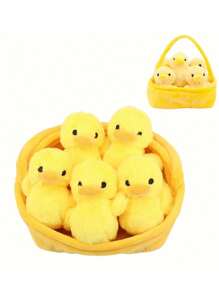 Molutian 万圣节迷人 6 件装毛绒玩具系列带篮子 - 水豚、猫、草莓兔、恐龙和墨西哥钝口螈 非常适合节日礼物派对挂饰家居摆设 一篮子毛绒玩具和 5 个小宝宝圣诞礼物、墨西哥钝口螈、动物、婴儿篮子