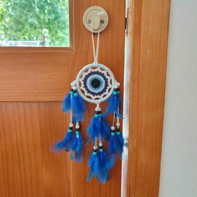 深蓝色捕梦网饰品室内装饰汽车装饰系列小邪眼、家居装饰、房间装饰、墙面装饰