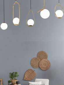 Modern Nordic Style Adjustable Balloon Pendant Light, Suitable For Kitchen, Dining Room, Living Room And Bedroom, E27 Socket (Bulb Not Included), Gold Color - Gold - View 4