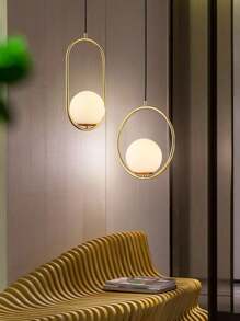 Modern Nordic Style Adjustable Balloon Pendant Light, Suitable For Kitchen, Dining Room, Living Room And Bedroom, E27 Socket (Bulb Not Included), Gold Color - Gold - View 9