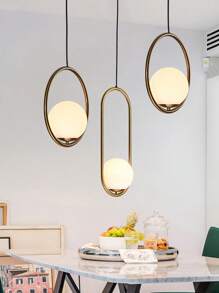 Modern Nordic Style Adjustable Balloon Pendant Light, Suitable For Kitchen, Dining Room, Living Room And Bedroom, E27 Socket (Bulb Not Included), Gold Color - Gold - View 1