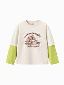 Balabala Funktionales Langarm-Sportshirt für Kinder, Herbst 2024, 2 in 1, auf Biobasierend, feuchtigkeitsableitend