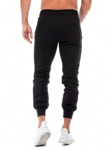 Pants Jogger Deportivo Hombre Con Jareta De Ajuste - Negro - Ver 2