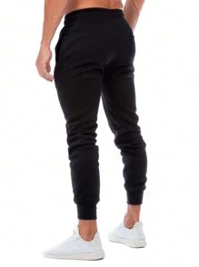Pants Jogger Deportivo Hombre Con Jareta De Ajuste - Negro - Ver 4
