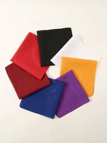 1件时尚新颖手帕发带，牛仔印花和纯色波西米亚风格，适合所有季节 - 06-深紫 - 查看 3