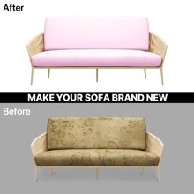 MoNiBloom Twin Futon Cover, Armless Stretch Futon Slipcover Armless Sofa Cover Furniture Protector, Washable Zippered Futon Couch Cover For Adults Kids And Pets, Jackknife Rv Sofa Covers - 淺粉紅色 - 查看 4