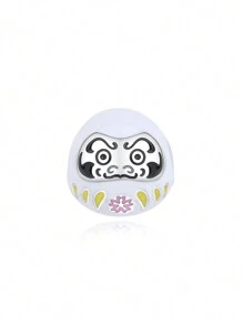 Silver-Plated And Zirconia-Crusted Chinese & Japanese Style Lucky Cat, Lion Dance & Daruma Beaded Pendant Suitable For DIY Bracelet, Necklace And Gifts For Festivals And Birthday - Beads - View 29