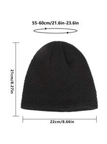 1pc Plain Simple Style Beanie Cap, Warm Knitted Hat With Thermal Lined , Suitable For Autumn Winter Outdoor Sports Like Running, Cycling, Skateboard, Skiing, Ideal Gift For Family And Friends