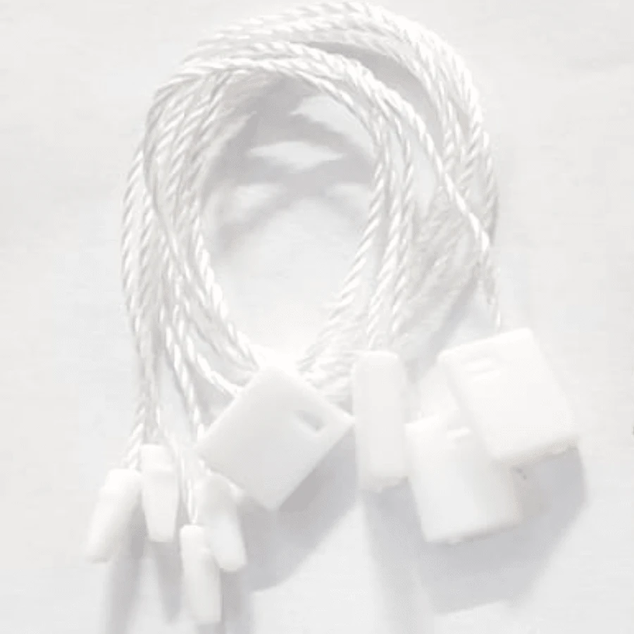Authenticity / Security Seal For Tags / Labels On Clothing And Fabrics Ideal For Hanging Labels / Tags On Clothes, Fabrics, Shoes, Bags, Caps, Suitcases, Among Other Products. Polypropylene - trắng - Xem 1