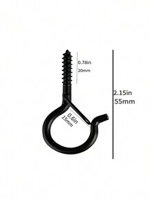 1pc Metal Spring S Hook Spring Buckle S-Shaped Hook Hanging Buckle Buckle Windproof Black S Hook. - Multicolor - View 5