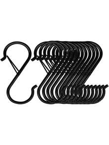 1pc Metal Spring S Hook Spring Buckle S-Shaped Hook Hanging Buckle Buckle Windproof Black S Hook. - Multicolor - View 2