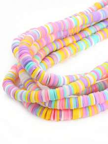 1 szt. 350 szt. 6mm Multicolor miękka glina płaskie okrągłe koraliki dystansowe DIY ręcznie robiona bransoletka naszyjnik akcesoria rzemieślnicze zestaw materiałów eksploatacyjnych, prezent świąteczny