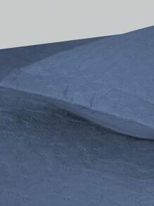 3-Piece Bedspread Quilt Kit Complete Box Bed Ultrasonic Butterfly Quilted - 藏蓝色 - 查看 2