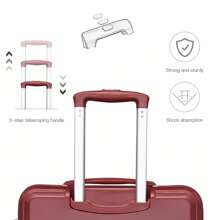 20 Inch Lightweight ABS Fashion Cabin Suitcase Carry-On Hand Luggage With TSA Lock YKK Zipper 4 Double Wheels Trolley Travel Case Ideal For Business Trips Travel Vacations Men And Women - Burgundy - View 7