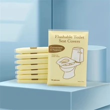 10/50/100 pièces Housses de siège de toilette jetables pour voyage - Housses de siège de toilette portables pour voyages et hôtels, grande taille, couvre-siège en papier imperméable et universel, dissolvable, décoration de salle de bain pour l'été