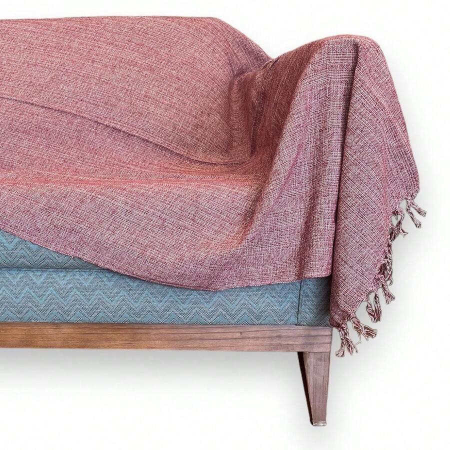 Kit 02 Units Blanket For Sofa Protector And Decoration 100% Cotton Quilt Covering Bed Large Handmade Loom 1.40 X 2.40 - 混合鮭魚 - 查看 1