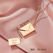 Envelope Pendant Necklace For Women Men Love You Letter Envelope Locket Necklace, Couples Girlfriend Wife Family Jewelry Gift - Envelope Necklace - View 10