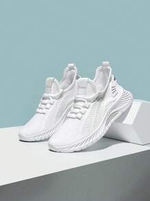 Women's Lightweight Running Sneakers, Breathable Lace Up Outdoor Tennis Trainers, Comfy Walking Sports Shoes ByYQUS - View 2