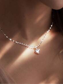 1pc Stylish Heart Shape Pendant Necklace Women Jewelry Valentine's Day Gift Valentines - Heart Necklace - View 12