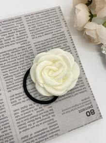 2 件简约优雅白色山茶花发带 - 白色 - 查看 4