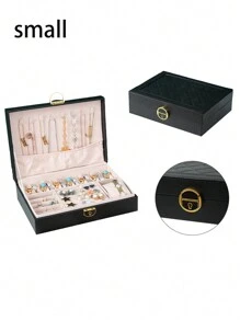 1pc Diamond Pattern Multi-Layer Large Capacity Drawer Style Lockable Jewelry Box For Necklace, Earrings Storage. Perfect Gift For Valentine'S Day, Mother'S Day Back To School