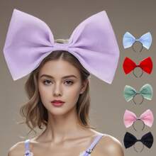 全新超大 3D 蝴蝶结面料头带，可爱甜美照片头饰，修饰小脸浴室发饰，发带，发箍头带 - 彩色 - 查看 10