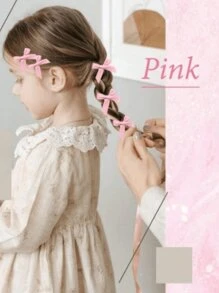 18pcs Ballet Style Cute Elegant White Ribbon Bow Hair Clips For Teens - Multicolor - View 2