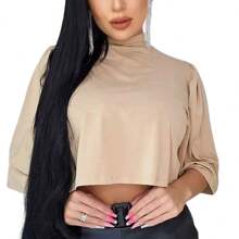 Women Tops - 米色 - 查看 3