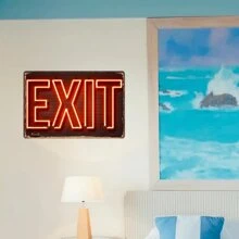 1pc Vintage Rustic Iron Sign, 12x8 Inch (30x20cm), "EXIT" Style Design Wall Art, Suitable For Home, Bar, Pub, Cafe, Farmhouse Room Decor Metal Poster, Retro Wall Hanging Plaque - Multicolor - View 3