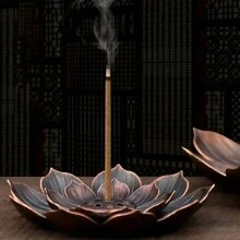 Support à encens pour bâtons, brûle-encens, cendrier détachable en forme de lotus pour la décoration de la maison, accessoires de parfum pour le yoga et le SPA