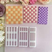 1 件/3 件棋盘格图案聚合物粘土切割工具，适用于珠宝制作 - 白色 - 查看 13