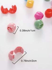 60个糖果色塑料发夹，可爱夏季发爪，女士及女孩发饰，辫子发夹，发卡，学习用品，头部饰品，发夹 - 多色 - 查看 6