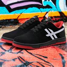Nyc Shoes Casual Skater Style Sneakers New Release - PRETO/VERMELHO - 查看 1