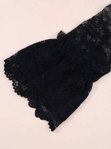 2pcs Women's Double-Layer Lace Trim Fake Sleeves Wedding Valentine's Day - Black - View 7