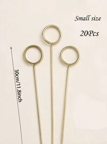 20pcs Floral Card Holders, Gold Round Bouquet Card Clips, Suitable For Daily Use, Birthday Parties - Golden Circle - View 5