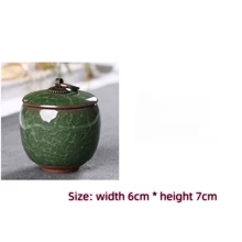 1pc Mini Retro Crackle Glazed Ceramic Tea Canister, Purple Sand Purple/Green Air-Tight Seal Spice/Coffee Bean Storage Jar Back To School