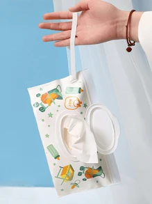 1 件便携式纸巾收纳袋，带翻盖和抽屉式包装的湿巾分配器，可重复使用的旅行湿巾袋，适合夏季海滩旅行，适用于家庭厨房卧室客厅餐厅、家居装饰配件、装饰盒、女性婚礼礼物、夏季旅行节日必备品