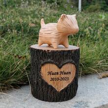 jinhuoba 1 Bộ Hộp lưu niệm tưởng niệm chó và mèo có thể tùy chỉnh, Hộp đựng tro thú cưng trong nhà/ngoài trời kỷ niệm - màu nâu - Xem 5