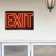 1pc Vintage Rustic Iron Sign, 12x8 Inch (30x20cm), "EXIT" Style Design Wall Art, Suitable For Home, Bar, Pub, Cafe, Farmhouse Room Decor Metal Poster, Retro Wall Hanging Plaque - Multicolor - View 4