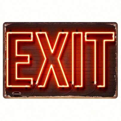 1st vintage rustik järnskylt, 12x8 tum (30x20cm), "EXIT"-stildesign väggkonst, lämplig för hem, bar, pub, café, bondgårdsrumsdekor metallaffisch, retro vägghängande plakett