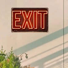 1pc Vintage Rustic Iron Sign, 12x8 Inch (30x20cm), "EXIT" Style Design Wall Art, Suitable For Home, Bar, Pub, Cafe, Farmhouse Room Decor Metal Poster, Retro Wall Hanging Plaque - Multicolor - View 5