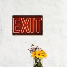 1pc Vintage Rustic Iron Sign, 12x8 Inch (30x20cm), "EXIT" Style Design Wall Art, Suitable For Home, Bar, Pub, Cafe, Farmhouse Room Decor Metal Poster, Retro Wall Hanging Plaque - Multicolor - View 6