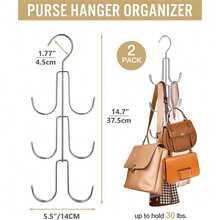 1pc Metal Purse Hanger Organizer For Closet/Clothing Store - Keep Purses Visible And In Good Condition - Space Saving Backpack Rack Multi-Layer Bag Hanger Wrought Iron Handbag Belt Hook Home Cloakroom Storage Rack Decorations Autumn Decor Festival Decor Room Decor Home Decor Fall Decor Bedroom Decor - Multicolor - View 5