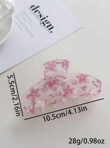OUSEON Kẹp tóc kiểu cổ điển in họa tiết hoa hồng, thiết kế vải lấp lánh, chất liệu cellulose acetate, phụ kiện tóc kiểu Pháp chống trượt dành cho phụ nữ và bé gái có tóc dày, kẹp tóc hàm, kẹp tóc cài, kẹp tóc kẹp càng cua, phụ kiện đi biển mùa thu đông họa tiết hoa cho trang phục đi nghỉ mát mùa hè, lễ hội, tiệc tùng. - Hồng - Xem 4