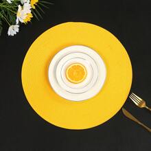 6pcs Round Woven Solid Color Heat-Resistant Table Placemats, Washable Dining Mat For Home, Hotel, Restaurant - Multicolor - View 10