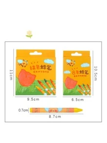 8pcs/12pcs Set Cute Tulip Design Wax Crayons, Non-Staining Art Supplies For Children, Kindergarten, School Supplies, Assorted Styles