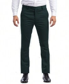 Mens Skinny Fit Solid Open Bottom Dress Pants - 綠色 - 查看 1