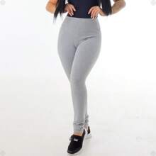 Women's Cotton Leggings High Waist Adult Trousers - Xám - Xem 1