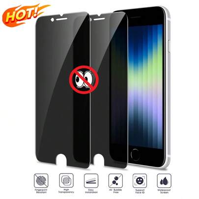 2pcs Privacy Anti-Fingerprint Anti-Oil Tempered Glass Screen Protector, Compatible With IPhone 7/8/7Plus/8Plus/X/XS/XR/16/16Pro/16Plus/16Pro Max/16e/17/17 Air/17 Pro/17 Pro Max